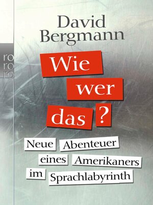 cover image of Wie, wer, das?